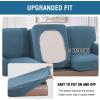 imageHVERSAILTEX MultiPieces Sofa Covers Stretch Couch Covers Form Fitted Seats and Back Cushions Covers 3 Seat Covers Plus 3 Back Cusion Covers Bonus 2 Armrest Covers GreyDusty Blue