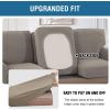 imageHVERSAILTEX MultiPieces Sofa Covers Stretch Couch Covers Form Fitted Seats and Back Cushions Covers 3 Seat Covers Plus 3 Back Cusion Covers Bonus 2 Armrest Covers GreyTaupe