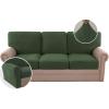 imageHVERSAILTEX MultiPieces Sofa Covers Stretch Couch Covers Form Fitted Seats and Back Cushions Covers 3 Seat Covers Plus 3 Back Cusion Covers Bonus 2 Armrest Covers GreyBronze Green