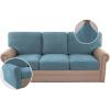 imageHVERSAILTEX MultiPieces Sofa Covers Stretch Couch Covers Form Fitted Seats and Back Cushions Covers 3 Seat Covers Plus 3 Back Cusion Covers Bonus 2 Armrest Covers GreyStorm Blue
