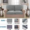 imageHVERSAILTEX MultiPieces Sofa Covers Stretch Couch Covers Form Fitted Seats and Back Cushions Covers 3 Seat Covers Plus 3 Back Cusion Covers Bonus 2 Armrest Covers GreyDove