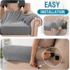 imageHVERSAILTEX MultiPieces Sofa Covers Stretch Couch Covers Form Fitted Seats and Back Cushions Covers 3 Seat Covers Plus 3 Back Cusion Covers Bonus 2 Armrest Covers GreyDove