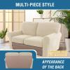 imageHVERSAILTEX MultiPieces Sofa Covers Stretch Couch Covers Form Fitted Seats and Back Cushions Covers 3 Seat Covers Plus 3 Back Cusion Covers Bonus 2 Armrest Covers GreyNatural