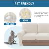imageHVERSAILTEX MultiPieces Sofa Covers Stretch Couch Covers Form Fitted Seats and Back Cushions Covers 3 Seat Covers Plus 3 Back Cusion Covers Bonus 2 Armrest Covers GreyIvory