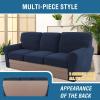 imageHVERSAILTEX MultiPieces Sofa Covers Stretch Couch Covers Form Fitted Seats and Back Cushions Covers 3 Seat Covers Plus 3 Back Cusion Covers Bonus 2 Armrest Covers GreyNavy