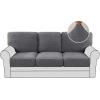 imageHVERSAILTEX MultiPieces Sofa Covers Stretch Couch Covers Form Fitted Seats and Back Cushions Covers 3 Seat Covers Plus 3 Back Cusion Covers Bonus 2 Armrest Covers GreyNeutral Gray