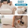 imageHVERSAILTEX MultiPieces Sofa Covers Stretch Couch Covers Form Fitted Seats and Back Cushions Covers 3 Seat Covers Plus 3 Back Cusion Covers Bonus 2 Armrest Covers GreyIvory