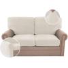 imageHVERSAILTEX MultiPieces Sofa Covers Stretch Couch Covers Form Fitted Seats and Back Cushions Covers 3 Seat Covers Plus 3 Back Cusion Covers Bonus 2 Armrest Covers GreyIvory