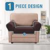 imageHVERSAILTEX MultiPieces Sofa Covers Stretch Couch Covers Form Fitted Seats and Back Cushions Covers 3 Seat Covers Plus 3 Back Cusion Covers Bonus 2 Armrest Covers GreyChocolate