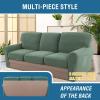 imageHVERSAILTEX MultiPieces Sofa Covers Stretch Couch Covers Form Fitted Seats and Back Cushions Covers 3 Seat Covers Plus 3 Back Cusion Covers Bonus 2 Armrest Covers GreyLoden Frost