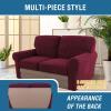 imageHVERSAILTEX MultiPieces Sofa Covers Stretch Couch Covers Form Fitted Seats and Back Cushions Covers 3 Seat Covers Plus 3 Back Cusion Covers Bonus 2 Armrest Covers GreyBurgundy