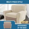 imageHVERSAILTEX MultiPieces Sofa Covers Stretch Couch Covers Form Fitted Seats and Back Cushions Covers 3 Seat Covers Plus 3 Back Cusion Covers Bonus 2 Armrest Covers GreyNatural