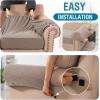 imageHVERSAILTEX MultiPieces Sofa Covers Stretch Couch Covers Form Fitted Seats and Back Cushions Covers 3 Seat Covers Plus 3 Back Cusion Covers Bonus 2 Armrest Covers GreySand