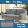 imageHVERSAILTEX MultiPieces Sofa Covers Stretch Couch Covers Form Fitted Seats and Back Cushions Covers 3 Seat Covers Plus 3 Back Cusion Covers Bonus 2 Armrest Covers GreyDove
