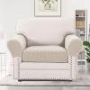 imageHVERSAILTEX MultiPieces Sofa Covers Stretch Couch Covers Form Fitted Seats and Back Cushions Covers 3 Seat Covers Plus 3 Back Cusion Covers Bonus 2 Armrest Covers GreyIvory