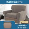 imageHVERSAILTEX MultiPieces Sofa Covers Stretch Couch Covers Form Fitted Seats and Back Cushions Covers 3 Seat Covers Plus 3 Back Cusion Covers Bonus 2 Armrest Covers GreyTaupe