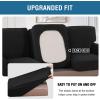imageHVERSAILTEX MultiPieces Sofa Covers Stretch Couch Covers Form Fitted Seats and Back Cushions Covers 3 Seat Covers Plus 3 Back Cusion Covers Bonus 2 Armrest Covers GreyBlack