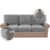 imageHVERSAILTEX MultiPieces Sofa Covers Stretch Couch Covers Form Fitted Seats and Back Cushions Covers 3 Seat Covers Plus 3 Back Cusion Covers Bonus 2 Armrest Covers GreyDove