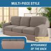 imageHVERSAILTEX MultiPieces Sofa Covers Stretch Couch Covers Form Fitted Seats and Back Cushions Covers 3 Seat Covers Plus 3 Back Cusion Covers Bonus 2 Armrest Covers GreyTaupe