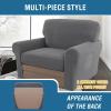 imageHVERSAILTEX MultiPieces Sofa Covers Stretch Couch Covers Form Fitted Seats and Back Cushions Covers 3 Seat Covers Plus 3 Back Cusion Covers Bonus 2 Armrest Covers GreyNeutral Gray