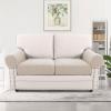 imageHVERSAILTEX MultiPieces Sofa Covers Stretch Couch Covers Form Fitted Seats and Back Cushions Covers 3 Seat Covers Plus 3 Back Cusion Covers Bonus 2 Armrest Covers GreyIvory