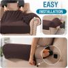 imageHVERSAILTEX MultiPieces Sofa Covers Stretch Couch Covers Form Fitted Seats and Back Cushions Covers 3 Seat Covers Plus 3 Back Cusion Covers Bonus 2 Armrest Covers GreyChocolate