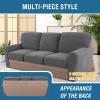 imageHVERSAILTEX MultiPieces Sofa Covers Stretch Couch Covers Form Fitted Seats and Back Cushions Covers 3 Seat Covers Plus 3 Back Cusion Covers Bonus 2 Armrest Covers GreyNeutral Gray