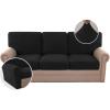 imageHVERSAILTEX MultiPieces Sofa Covers Stretch Couch Covers Form Fitted Seats and Back Cushions Covers 3 Seat Covers Plus 3 Back Cusion Covers Bonus 2 Armrest Covers GreyBlack