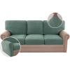 imageHVERSAILTEX MultiPieces Sofa Covers Stretch Couch Covers Form Fitted Seats and Back Cushions Covers 3 Seat Covers Plus 3 Back Cusion Covers Bonus 2 Armrest Covers GreySage