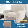 imageHVERSAILTEX MultiPieces Sofa Covers Stretch Couch Covers Form Fitted Seats and Back Cushions Covers 3 Seat Covers Plus 3 Back Cusion Covers Bonus 2 Armrest Covers GreyIvory
