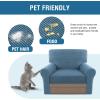 imageHVERSAILTEX MultiPieces Sofa Covers Stretch Couch Covers Form Fitted Seats and Back Cushions Covers 3 Seat Covers Plus 3 Back Cusion Covers Bonus 2 Armrest Covers GreyDusty Blue
