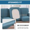 imageHVERSAILTEX MultiPieces Sofa Covers Stretch Couch Covers Form Fitted Seats and Back Cushions Covers 3 Seat Covers Plus 3 Back Cusion Covers Bonus 2 Armrest Covers GreyStorm Blue