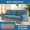 imageHVERSAILTEX MultiPieces Sofa Covers Stretch Couch Covers Form Fitted Seats and Back Cushions Covers 3 Seat Covers Plus 3 Back Cusion Covers Bonus 2 Armrest Covers GreyStorm Blue