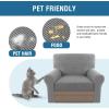 imageHVERSAILTEX MultiPieces Sofa Covers Stretch Couch Covers Form Fitted Seats and Back Cushions Covers 3 Seat Covers Plus 3 Back Cusion Covers Bonus 2 Armrest Covers GreyDove