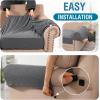 imageHVERSAILTEX MultiPieces Sofa Covers Stretch Couch Covers Form Fitted Seats and Back Cushions Covers 3 Seat Covers Plus 3 Back Cusion Covers Bonus 2 Armrest Covers GreyNeutral Gray