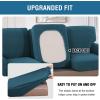 imageHVERSAILTEX MultiPieces Sofa Covers Stretch Couch Covers Form Fitted Seats and Back Cushions Covers 3 Seat Covers Plus 3 Back Cusion Covers Bonus 2 Armrest Covers GreyDeep Teal