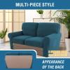 imageHVERSAILTEX MultiPieces Sofa Covers Stretch Couch Covers Form Fitted Seats and Back Cushions Covers 3 Seat Covers Plus 3 Back Cusion Covers Bonus 2 Armrest Covers GreyDeep Teal