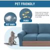 imageHVERSAILTEX MultiPieces Sofa Covers Stretch Couch Covers Form Fitted Seats and Back Cushions Covers 3 Seat Covers Plus 3 Back Cusion Covers Bonus 2 Armrest Covers GreyDusty Blue