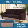 imageHVERSAILTEX MultiPieces Sofa Covers Stretch Couch Covers Form Fitted Seats and Back Cushions Covers 3 Seat Covers Plus 3 Back Cusion Covers Bonus 2 Armrest Covers GreyChocolate