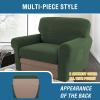 imageHVERSAILTEX MultiPieces Sofa Covers Stretch Couch Covers Form Fitted Seats and Back Cushions Covers 3 Seat Covers Plus 3 Back Cusion Covers Bonus 2 Armrest Covers GreyBronze Green