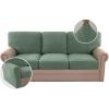 imageHVERSAILTEX MultiPieces Sofa Covers Stretch Couch Covers Form Fitted Seats and Back Cushions Covers 3 Seat Covers Plus 3 Back Cusion Covers Bonus 2 Armrest Covers GreyLoden Frost