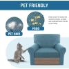 imageHVERSAILTEX MultiPieces Sofa Covers Stretch Couch Covers Form Fitted Seats and Back Cushions Covers 3 Seat Covers Plus 3 Back Cusion Covers Bonus 2 Armrest Covers GreyStorm Blue