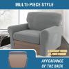 imageHVERSAILTEX MultiPieces Sofa Covers Stretch Couch Covers Form Fitted Seats and Back Cushions Covers 3 Seat Covers Plus 3 Back Cusion Covers Bonus 2 Armrest Covers GreyDove