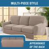 imageHVERSAILTEX MultiPieces Sofa Covers Stretch Couch Covers Form Fitted Seats and Back Cushions Covers 3 Seat Covers Plus 3 Back Cusion Covers Bonus 2 Armrest Covers GreySand