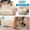 imageHVERSAILTEX MultiPieces Sofa Covers Stretch Couch Covers Form Fitted Seats and Back Cushions Covers 3 Seat Covers Plus 3 Back Cusion Covers Bonus 2 Armrest Covers GreyNatural