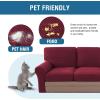 imageHVERSAILTEX MultiPieces Sofa Covers Stretch Couch Covers Form Fitted Seats and Back Cushions Covers 3 Seat Covers Plus 3 Back Cusion Covers Bonus 2 Armrest Covers GreyBurgundy