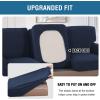 imageHVERSAILTEX MultiPieces Sofa Covers Stretch Couch Covers Form Fitted Seats and Back Cushions Covers 3 Seat Covers Plus 3 Back Cusion Covers Bonus 2 Armrest Covers GreyNavy