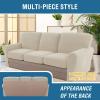 imageHVERSAILTEX MultiPieces Sofa Covers Stretch Couch Covers Form Fitted Seats and Back Cushions Covers 3 Seat Covers Plus 3 Back Cusion Covers Bonus 2 Armrest Covers GreyIsland Fossi