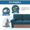 imageHVERSAILTEX MultiPieces Sofa Covers Stretch Couch Covers Form Fitted Seats and Back Cushions Covers 3 Seat Covers Plus 3 Back Cusion Covers Bonus 2 Armrest Covers GreyDeep Teal