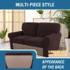 imageHVERSAILTEX MultiPieces Sofa Covers Stretch Couch Covers Form Fitted Seats and Back Cushions Covers 3 Seat Covers Plus 3 Back Cusion Covers Bonus 2 Armrest Covers GreyChocolate